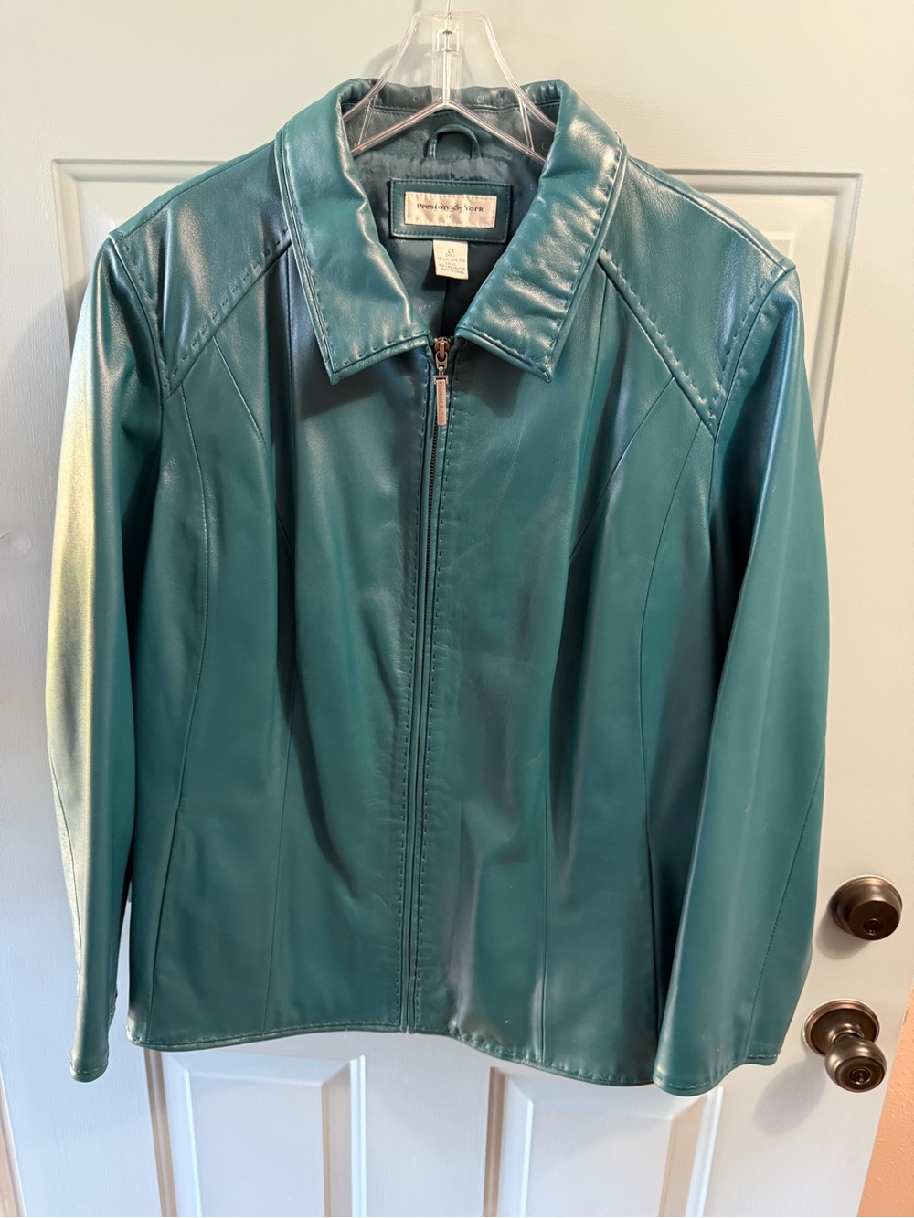 Preston & York Teal Leather jacket size 2X
